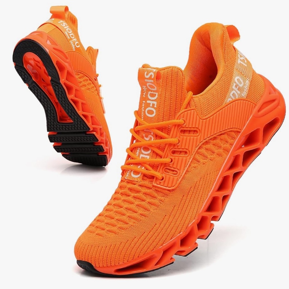 Orange Athletic Shoes with Mesh Upper and Cushioned Sole. NWOT